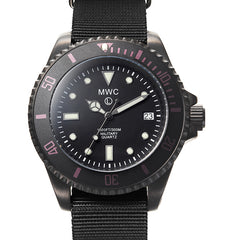 Military Watch Company Matzwart Duikers Horloge 300m Waterbestendig met Schroefkroon