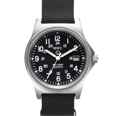 Military Watch Company G10 12/24 Horloge met Datum en Roestvrij Stalen Kast