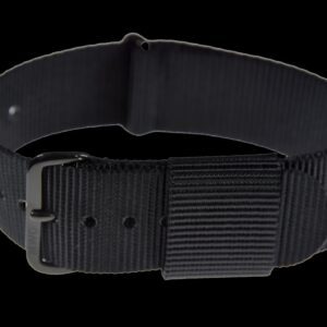 18mm Amerikaans Pattern Black Militair Horloge Strap with zwart PVD