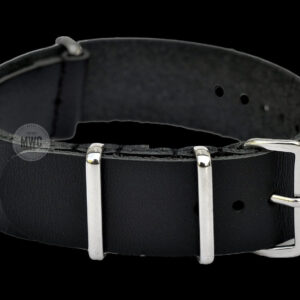 18mm Black Leather NATO Militair Horloge Strap