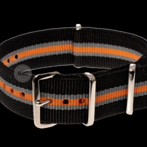20mm Black, Grey and Tangerine NATO Militair Horloge Strap