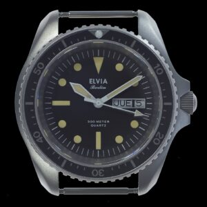 ELVIA Day/Date militaire duikhorloge Horloge with saffierglas and – NATO strap