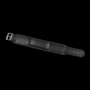 Black 1950s Pattern 18mm Leather Militair Horloge Strap with Chrome