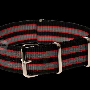 18mm Black, Red and Grey NATO Militair Horloge Strap
