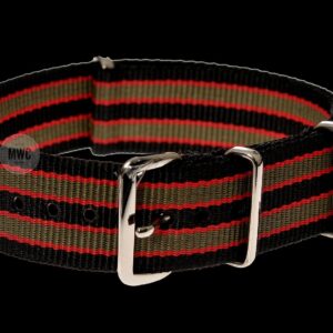 20mm Black, Red and Olive Green NATO Militair Horloge Strap