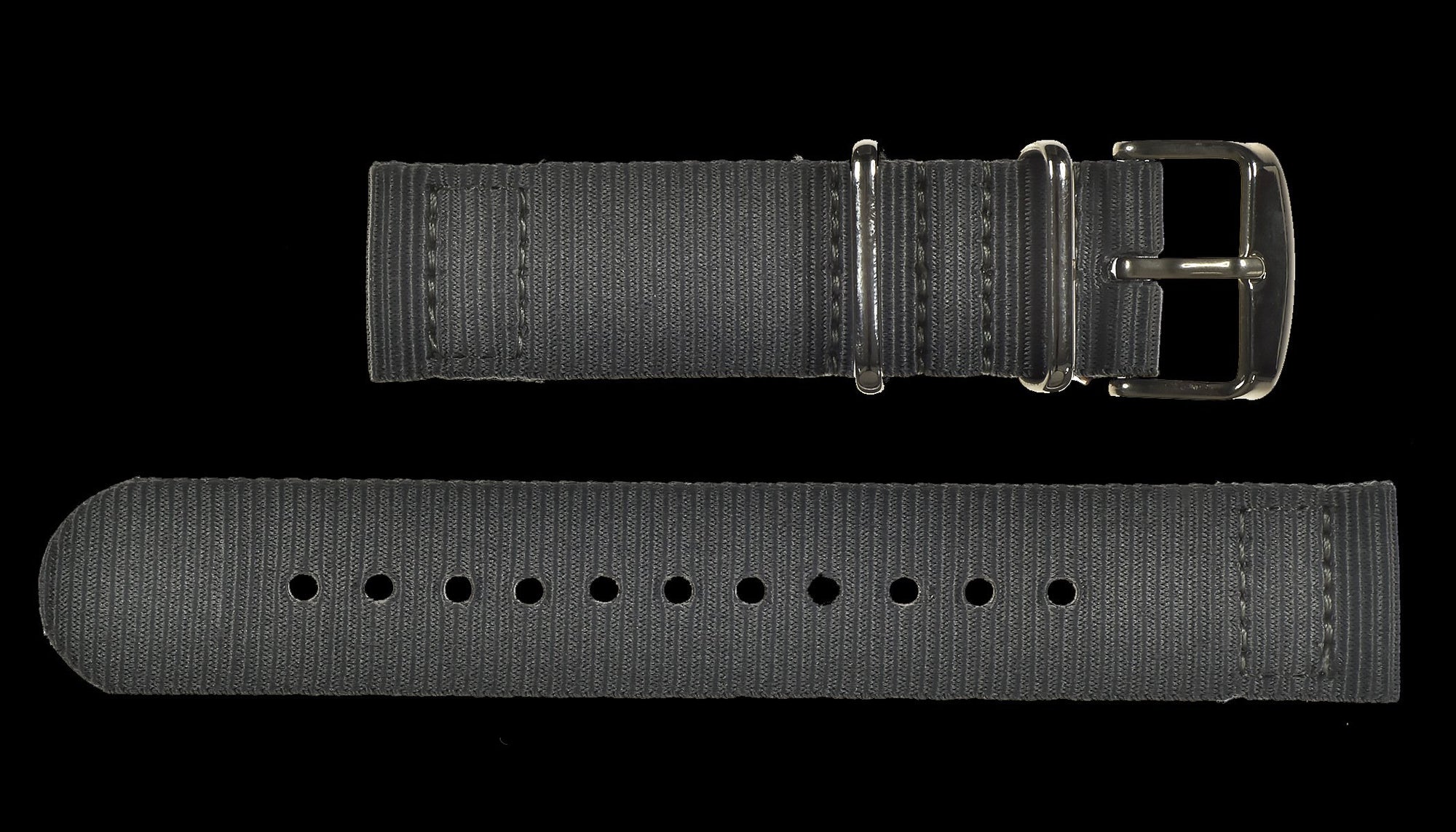 2 Piece 20mm Grey NATO Militair Horloge Strap in Ballistic Nylon with – Grijs
