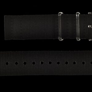 2 Piece 18mm Black NATO Militair Horloge Strap in Ballistic Nylon – Zwart