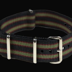 The Original 1964 007 Colours! 18mm Black, Red and Olive Green NATO