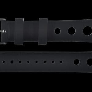 MWC Black Silicone Rally Pattern Horloge Strap Suitable for a Wide