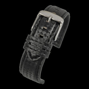20mm Premium Black Carbon Fibre Horloge Strap with Matching