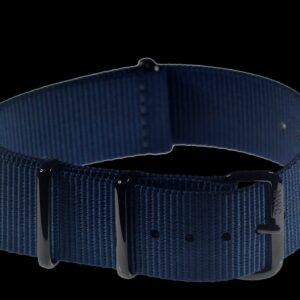 24mm Navy Blue NATO Horloge Strap with Covert PVD Black Buck