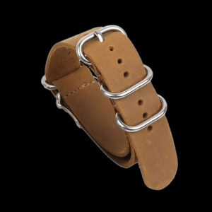 24mm Tan High Grade Saddle Leather Zulu Militair Horloge Str
