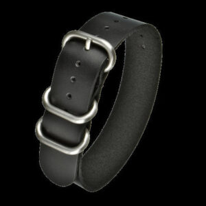 18mm Black Calf Leather Zulu Militair Horloge Strap – Authen