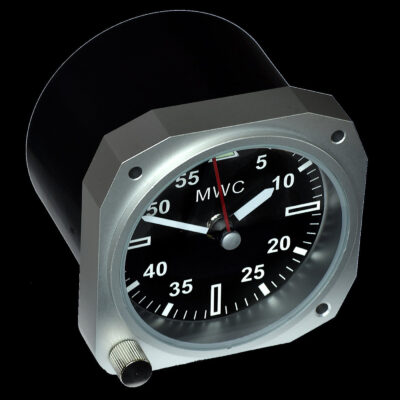 Limited Edition Replica Cockpit / Desk Clock in Aluminium Finish – Zwart