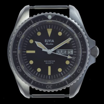 ELVIA Day/Date militaire duikhorloge Horloge with saffierglas and – NATO strap