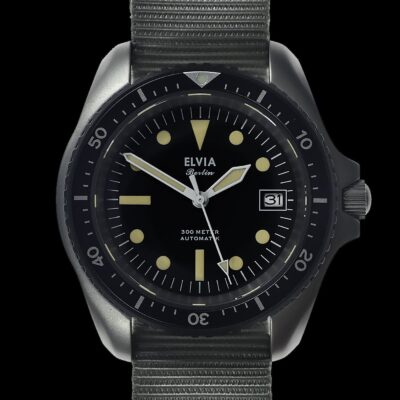 ELVIA Automatisch militaire duikhorloge Horloge with saffierglas and – NATO strap