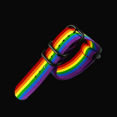 24mm LGBT Rainbow Zulu NATO Militair Horloge Strap in Ballistic Nylon