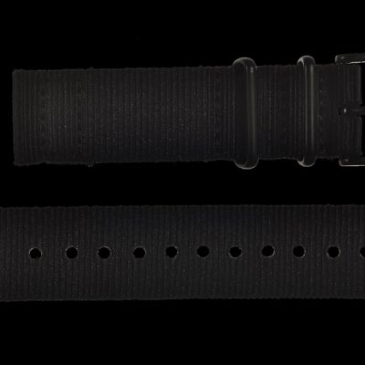 2 Piece 22mm PVD Black NATO Militair Horloge Strap in Ballistic Nylon