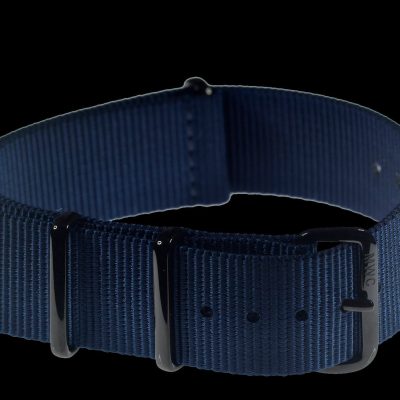 24mm Navy Blue NATO Horloge Strap with Covert PVD Black Buck